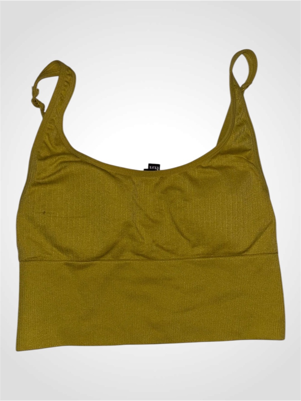 PINK ACTIVE Victoria's Secret Mustard Ribbed Sports Bralette Small